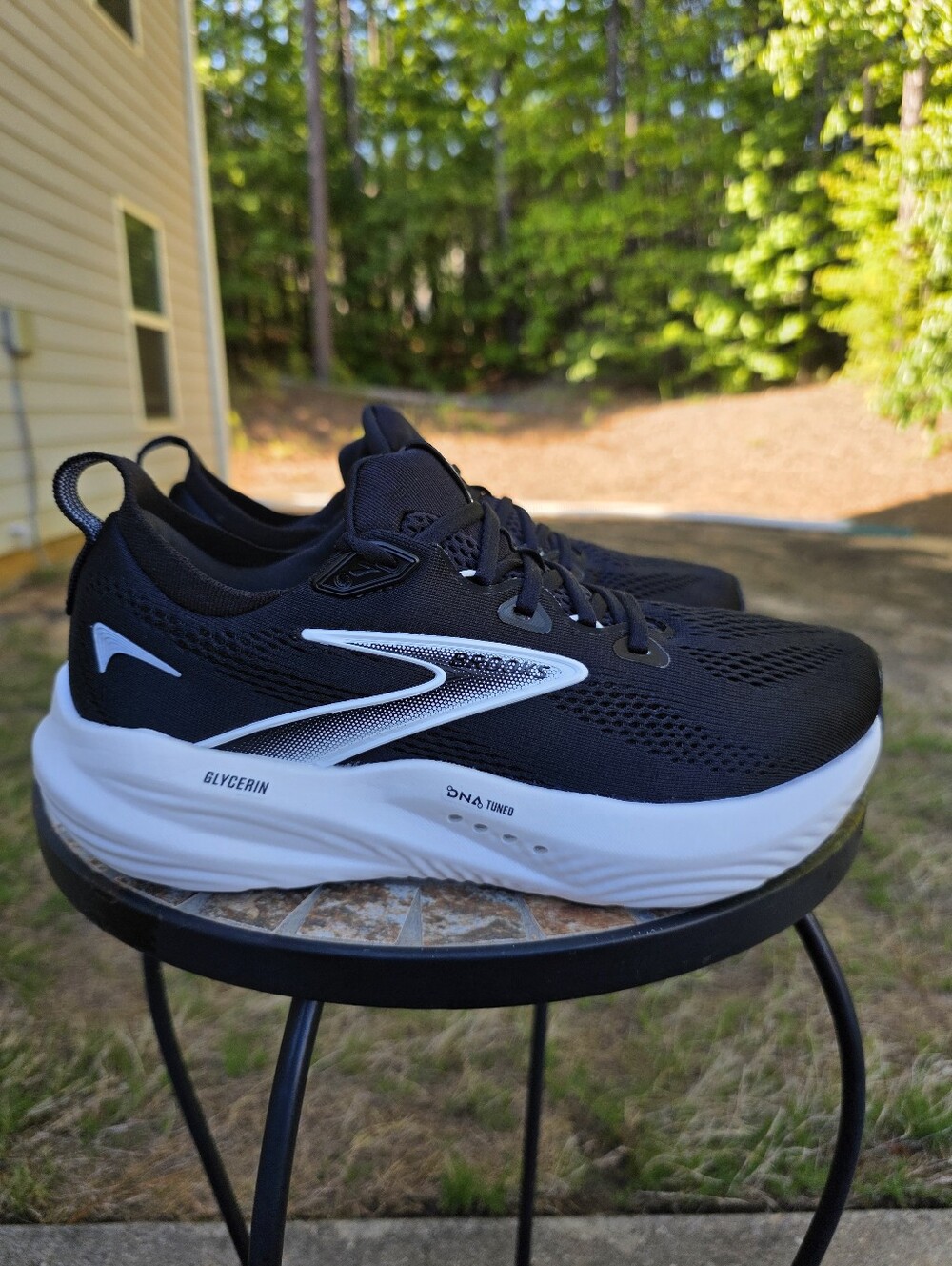 Brooks Glycerin 22 1204341B090 Black/White Running Shoe Women Sz 9 B Worn 4x - Picture 3 of 11